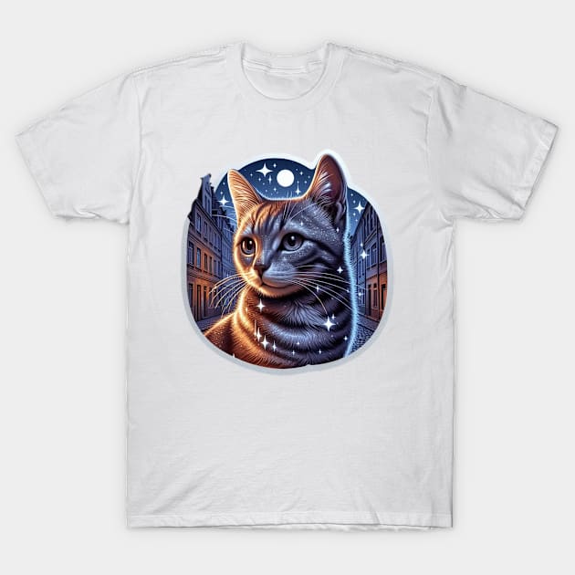 cat on the city T-Shirt by naquash